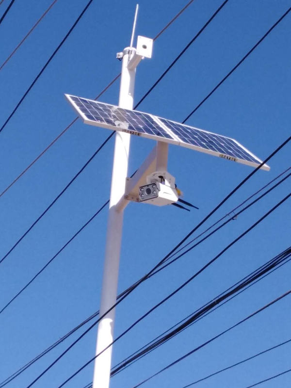 陜西富平氣象監測用OKEYSET太陽能無線監控一體機