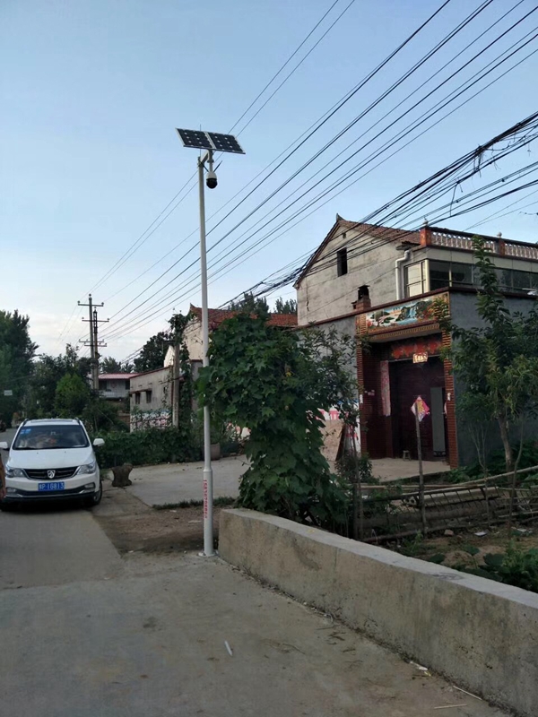 河南周口新農村安防用 OKEYSET 太陽能無線監控一體機