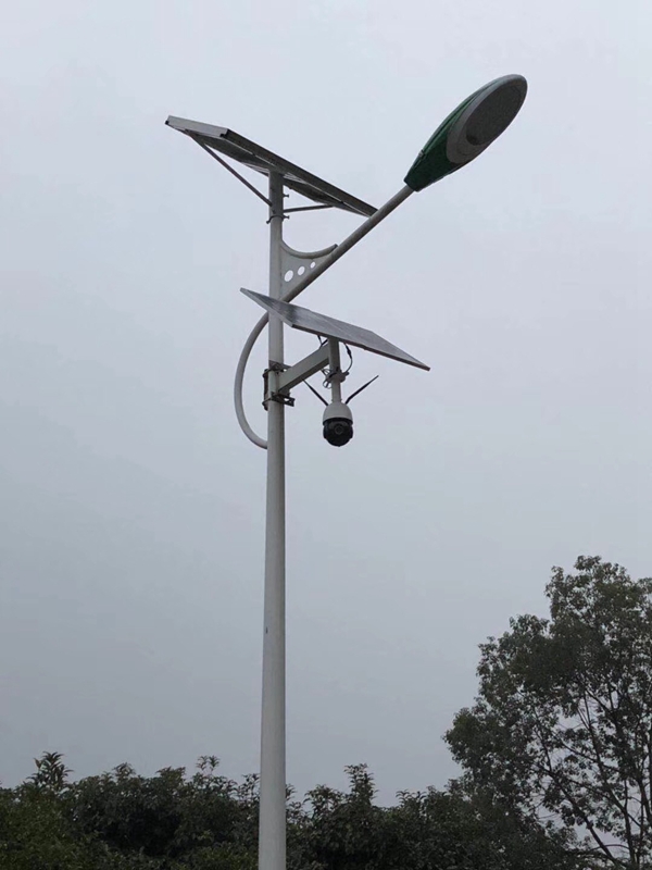 珠海智慧路燈治安聯防用 OKEYSET 太陽能無線監控一體機