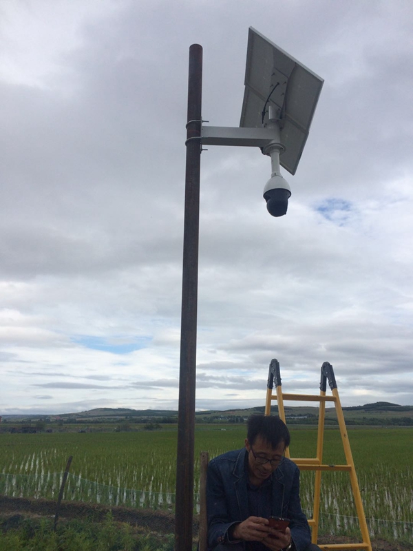 黑龍江大型稻田用OKEYSET太陽能無線監控一體機