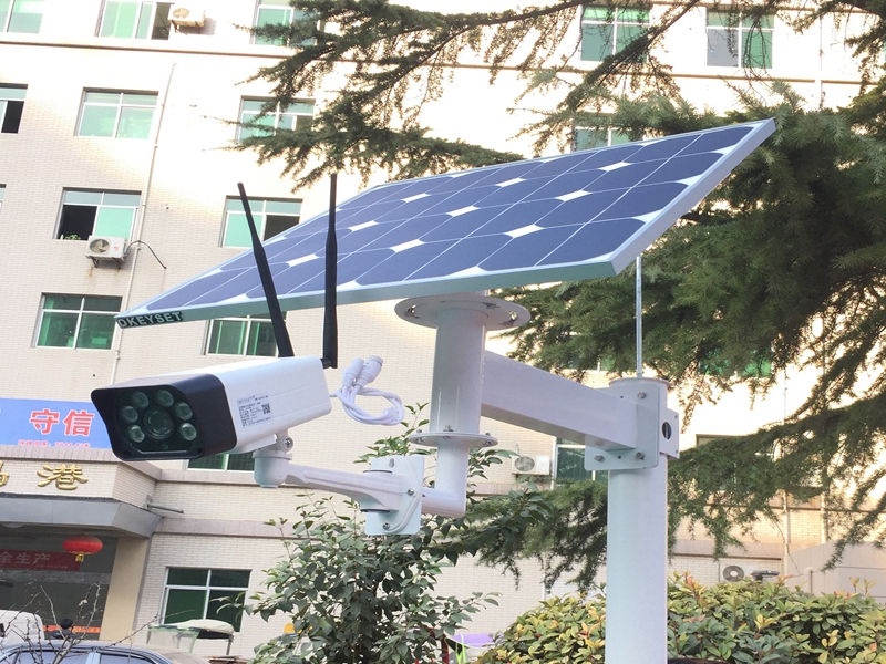 陜西曲江工業園區別墅用OKEYSET太陽能4G監控一體機